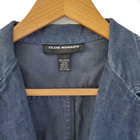 Club Monaco Blue Cotton Textured Blazer - Med - Picture 3 of 13